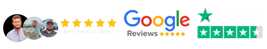 Trustpilot, 5-star Google reviews, and 100+ clients